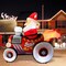 GOOSH 8FT Santa in Hot Rod Inflatable with LED Lights for Outdoor Christmas Yard Décor